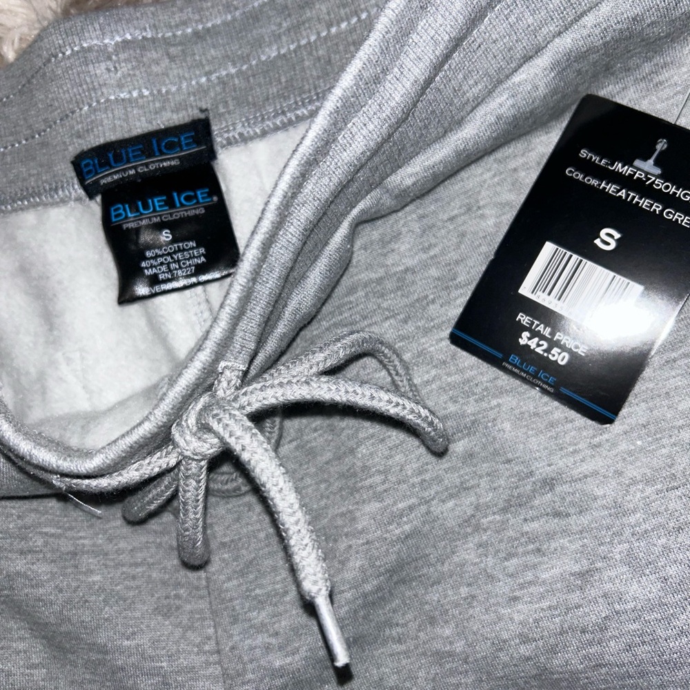 Blue Ice Men’s Fleece Lined Joggers Pants - Heather Grey - NWT S - Picture 4 of 9